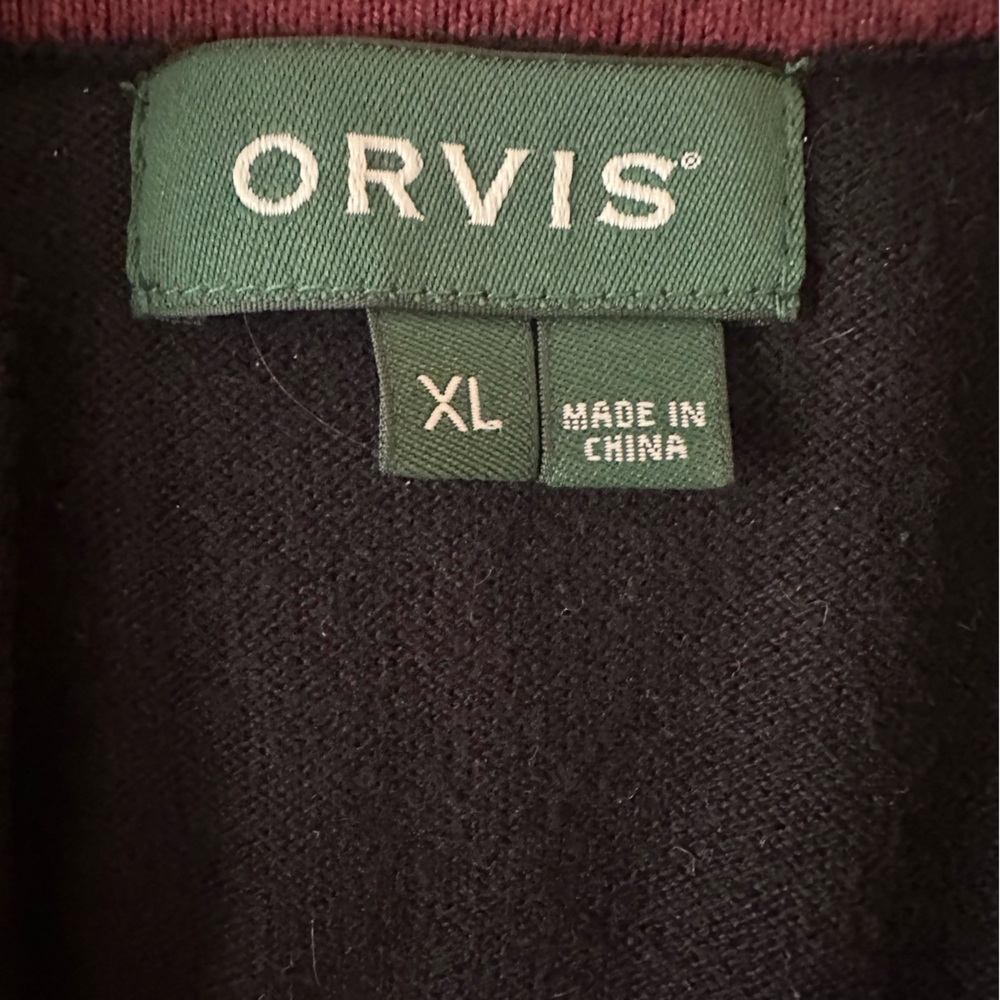 Orvis Black Cotton Silk Cashmere Blend Sweater